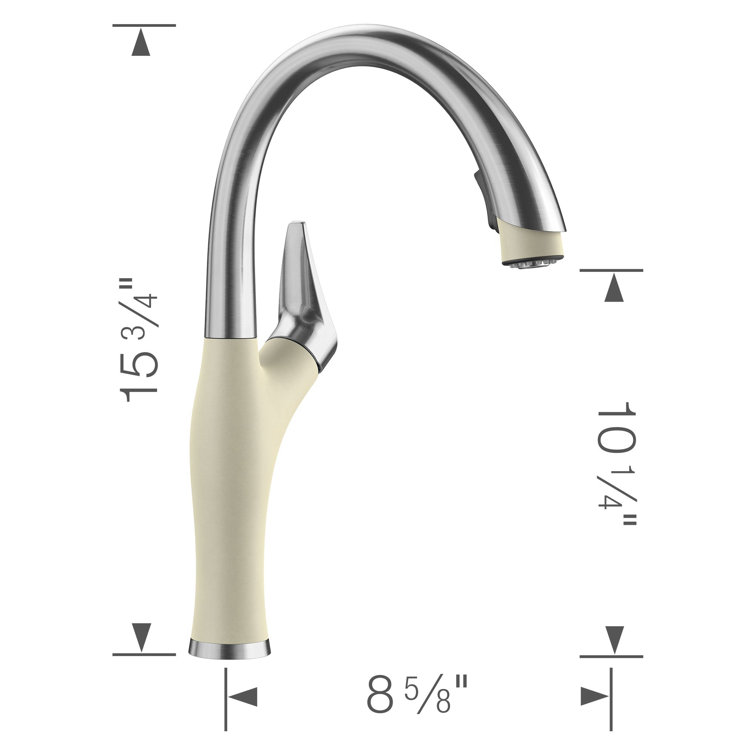 Stainless Steel and Gray Pull-Down Spray Kitchen Faucet