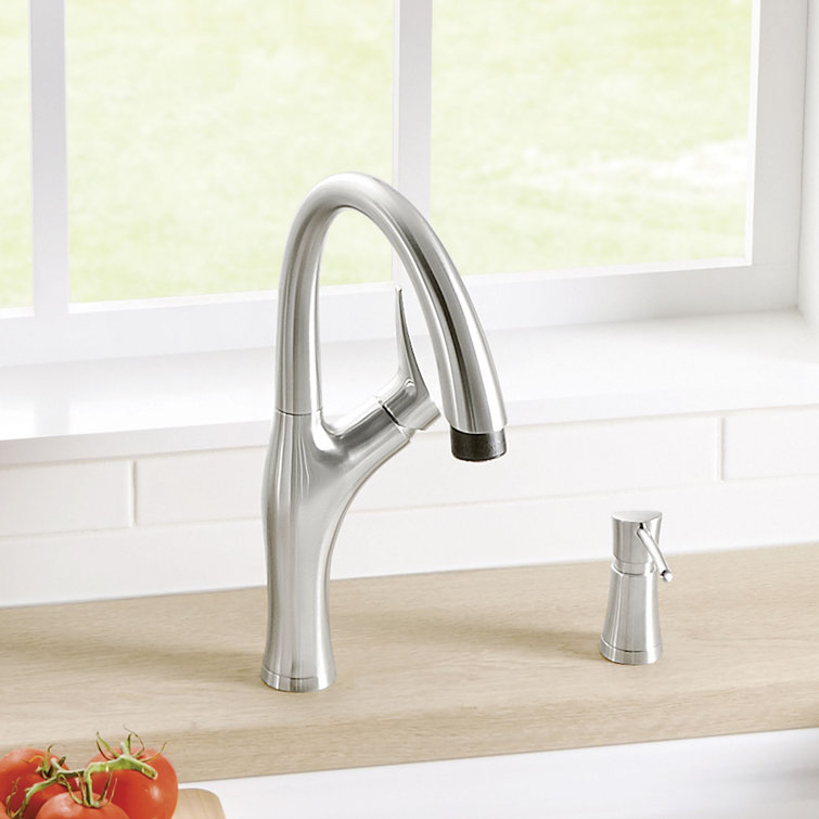 Stainless Steel Pull-Down Kitchen Faucet with Dual Spray
