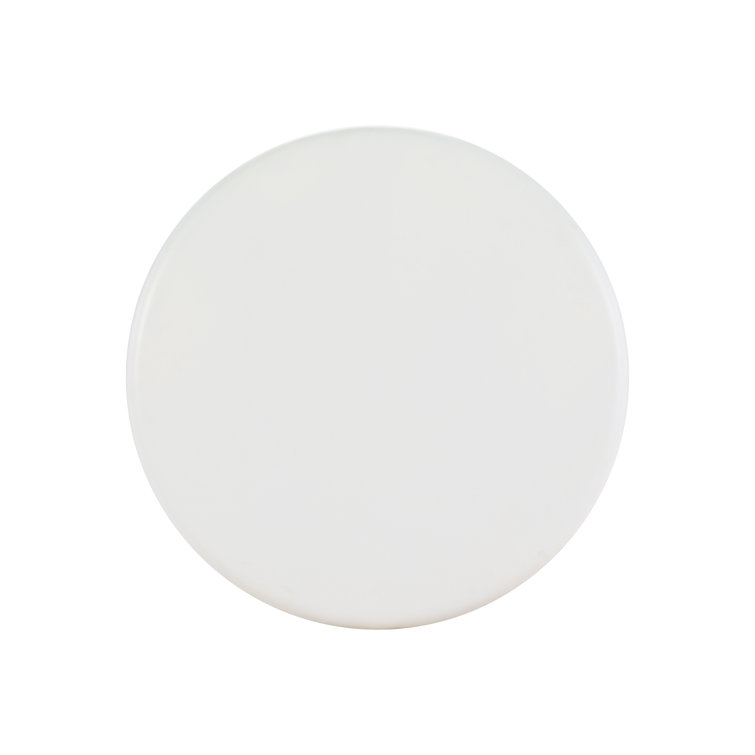 Coquille 38" White Stonecast Round Coffee Table with Scalloped Edges