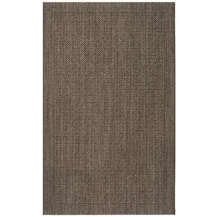 Silver Geometric Hand-Knotted Sisal 4' x 6' Area Rug