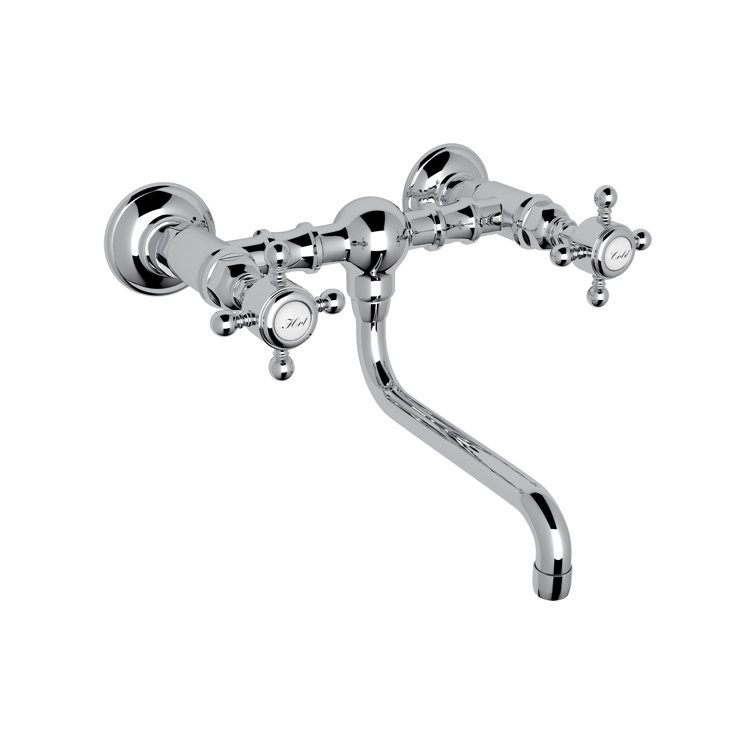 Elegant Polished Nickel 8" Wall-Mounted Traditional Faucet