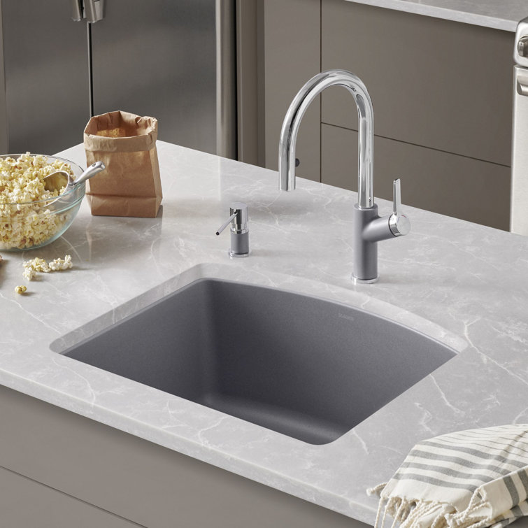 Truffle Granite Composite 24" Single Bowl Undermount Kitchen Sink