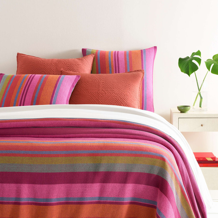 Cozy Elegance Twin Reversible Cotton Stripe Blanket