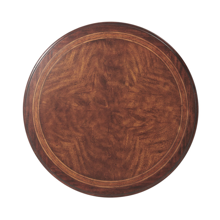 Brooksby Mahogany Round Dining Table with Brass Stretchers