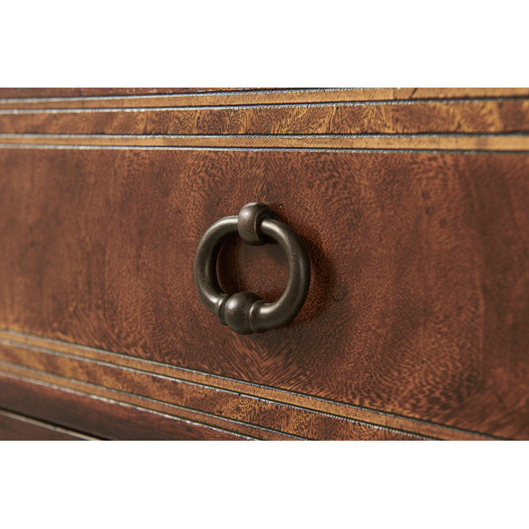 Brooksby Mahogany 3-Drawer Nightstand with Black Handles