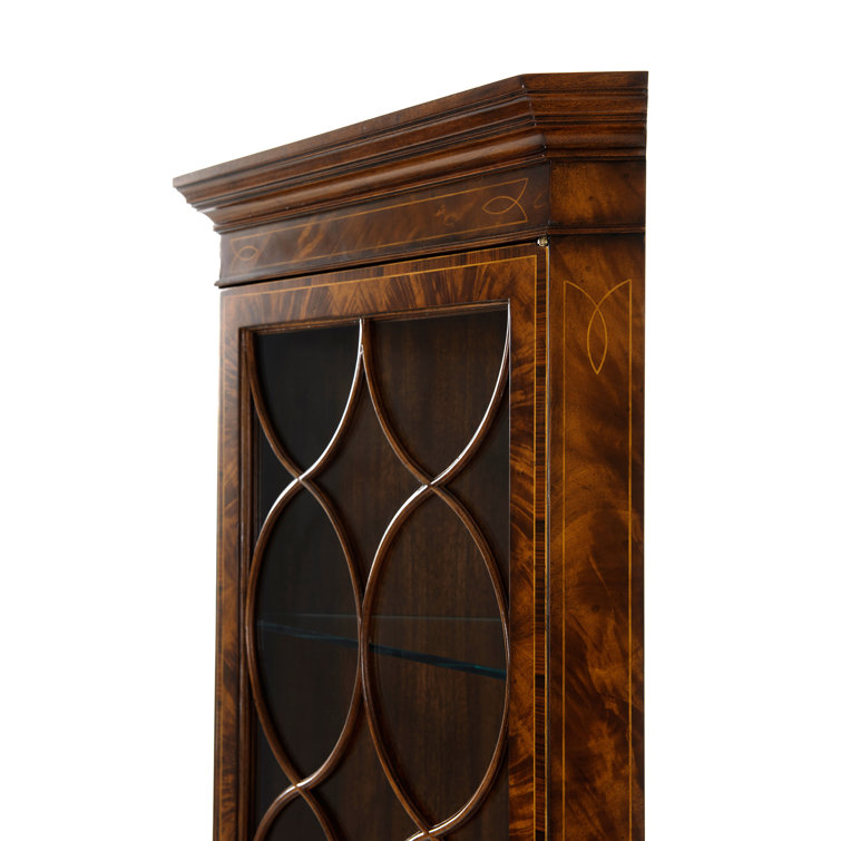 Georgian Mahogany Lighted Corner China Cabinet