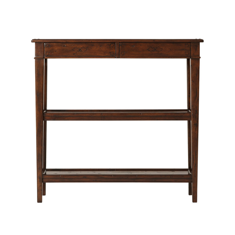 Castle Bromwich Dark Brown Solid Wood Console Table with Storage