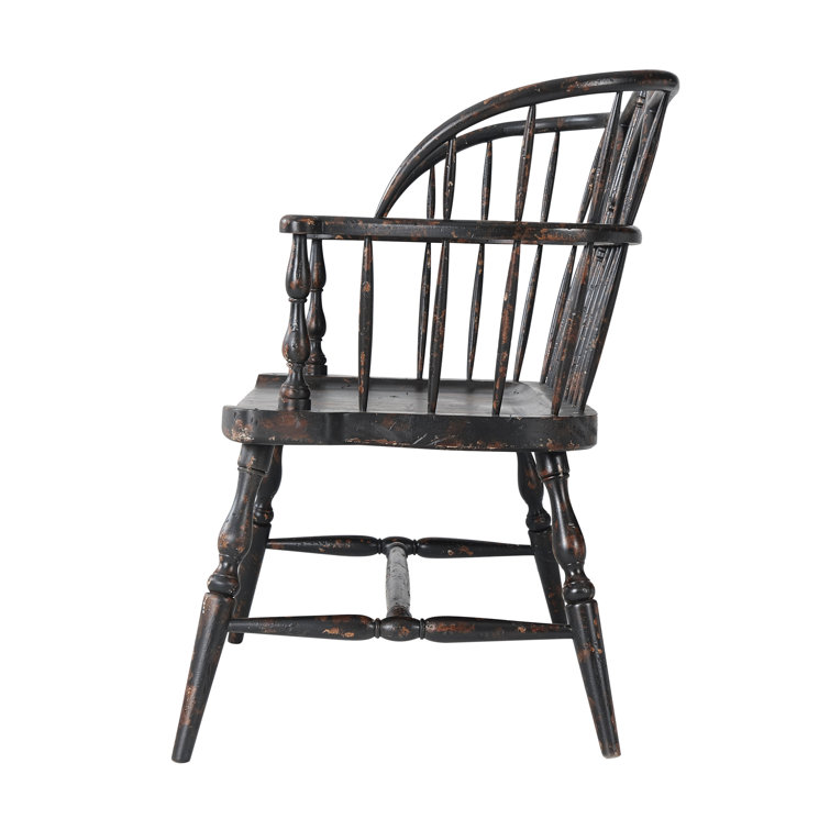 Plymouth Brown Mahogany Hoop Back Bench with Turned Legs