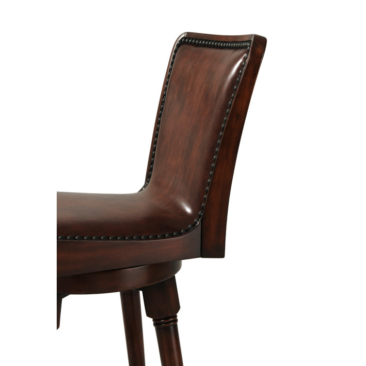 Theodore Alexander 28.5" Swivel Bar Stool with Brass Footrest