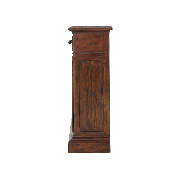 Mahogany Brown Wood Accent Cabinet with Adjustable Shelving
