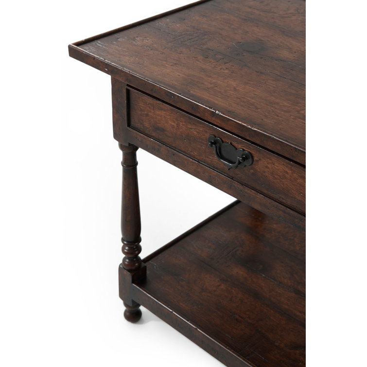 Victory Oak Rectangular End Table with Drawer and Shelf