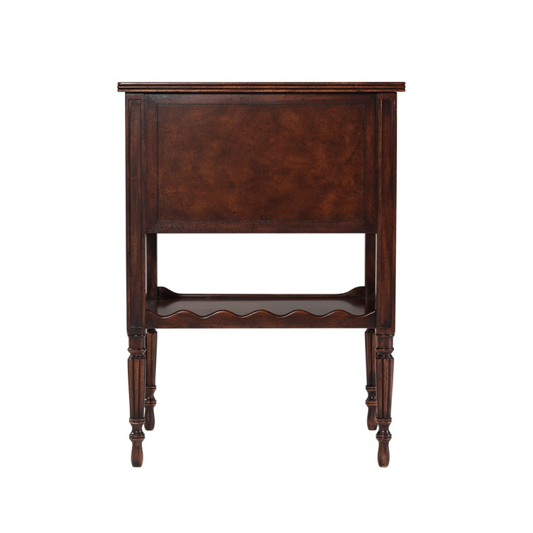 Brooksby Weathered Steel 2-Drawer Mahogany Nightstand