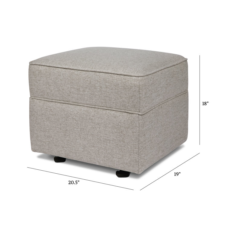 Gray Eco-Weave Upholstered Gliding Ottoman