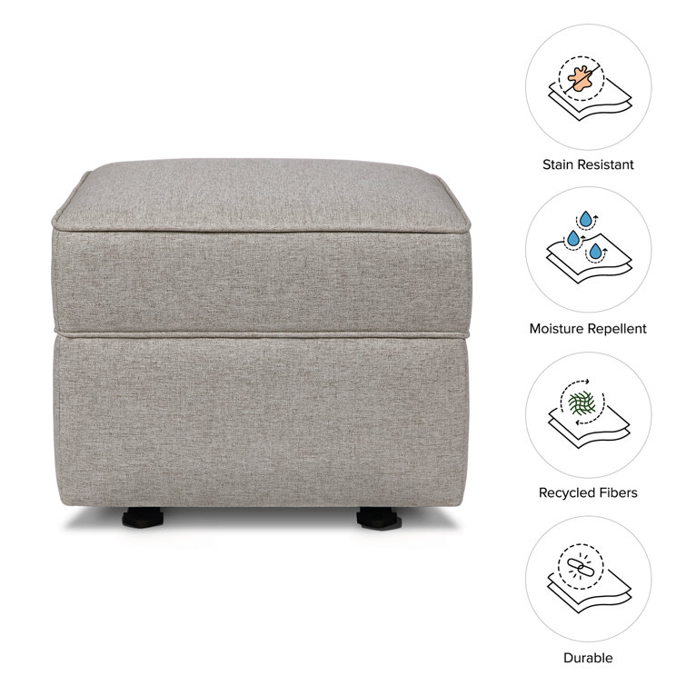 Gray Eco-Weave Upholstered Gliding Ottoman