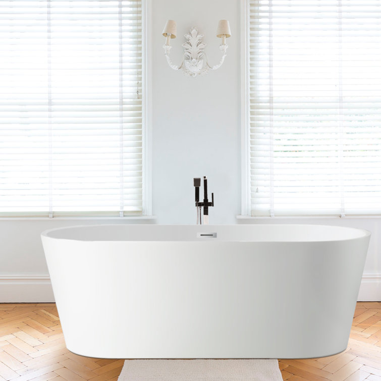 Iris 54" White Acrylic Freestanding Soaking Bathtub