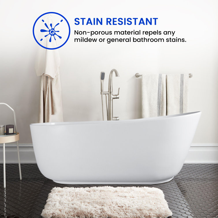 67'' Matte White Solid Surface Freestanding Bathtub