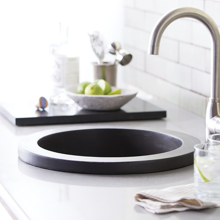 Pearl Concrete Round Drop-In Bar Sink, 16"