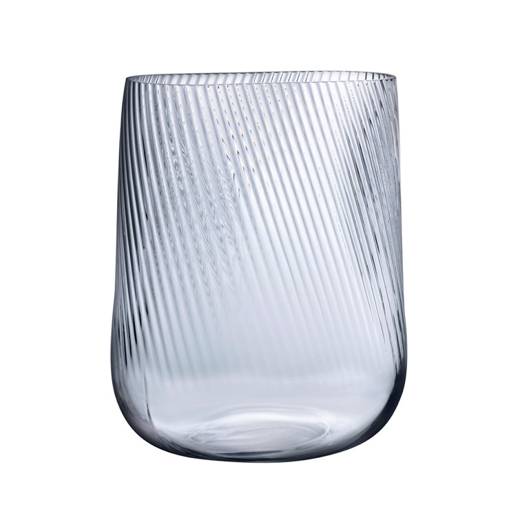 Clear Crystal Ripple Pattern Decorative Vase