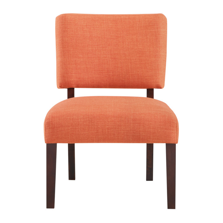 Tangerine Bliss Slipper Chair with Tapered Wood Legs