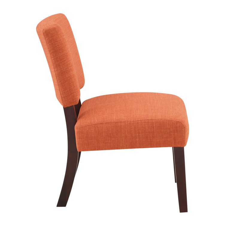 Tangerine Bliss Slipper Chair with Tapered Wood Legs