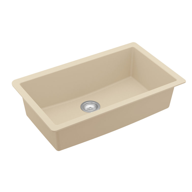 Bisque Quartz Large Single Bowl Undermount Kitchen Sink