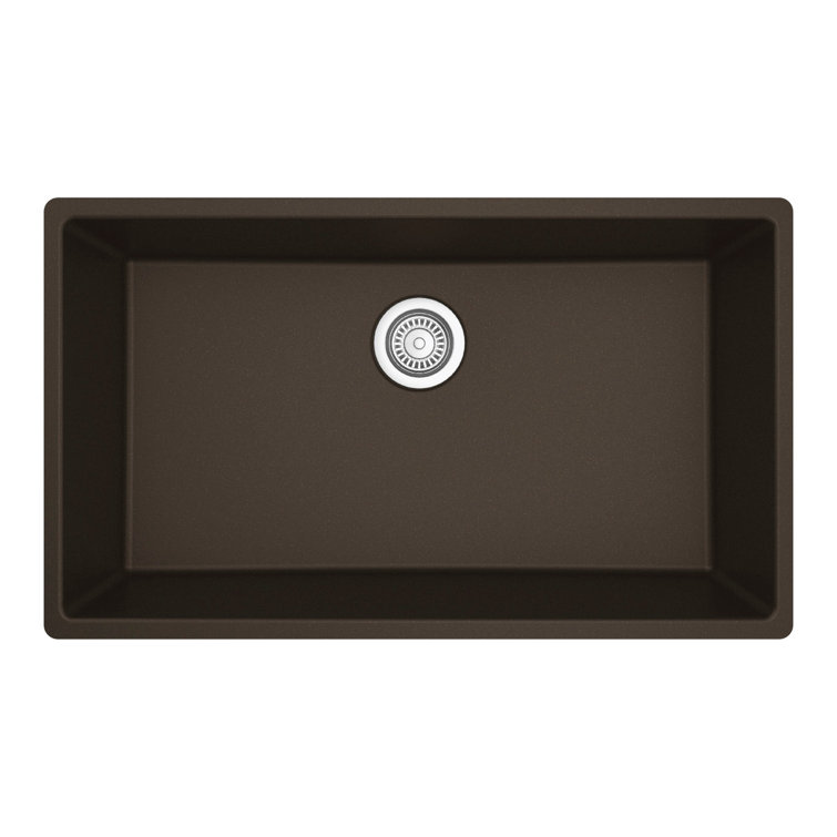 Brown Quartz Large Single Bowl Undermount Kitchen Sink