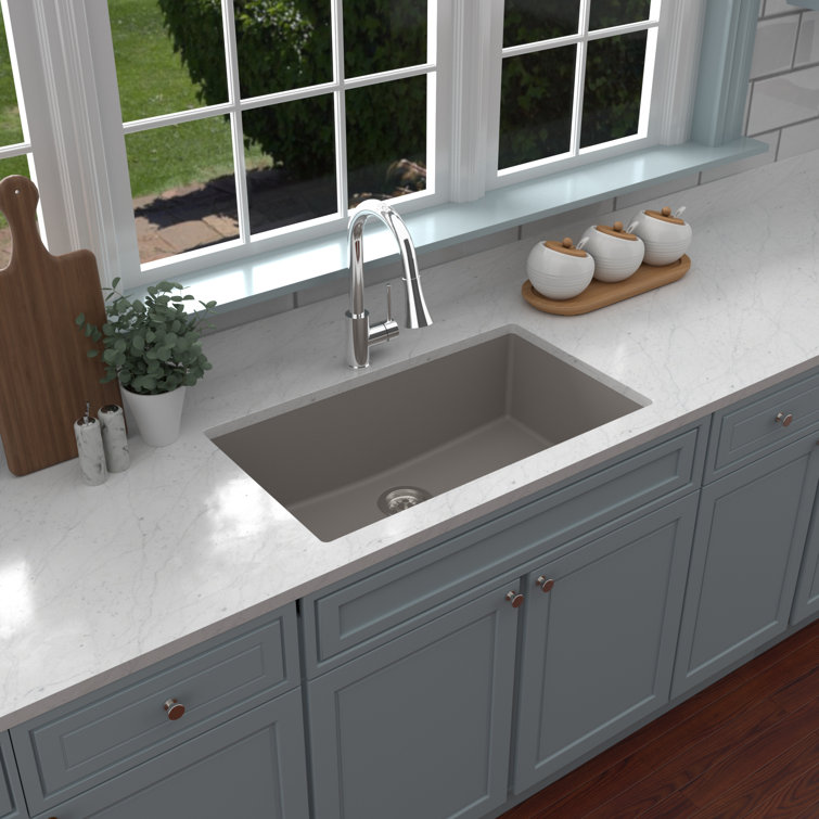 Concrete Quartz Large Single Bowl Undermount Kitchen Sink