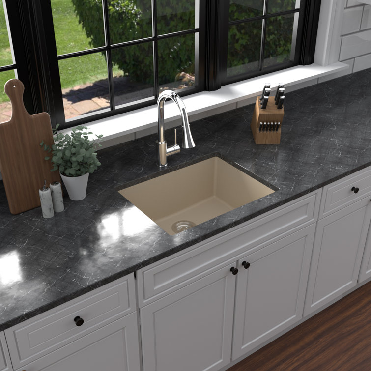 Bisque Quartz Composite Single Bowl Undermount Kitchen Sink
