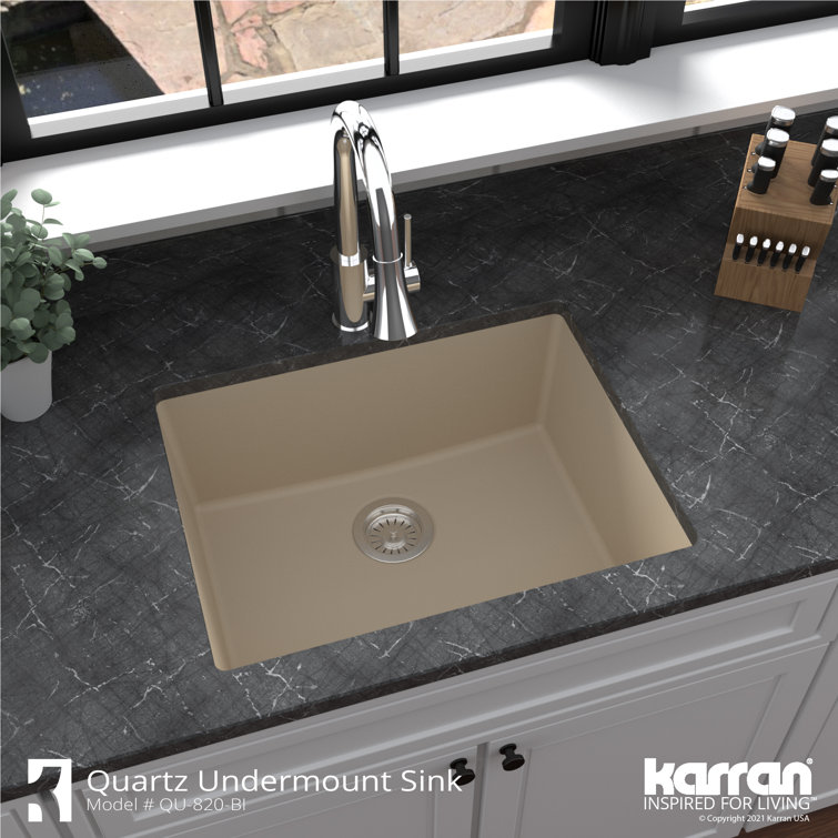 Bisque Quartz Composite Single Bowl Undermount Kitchen Sink