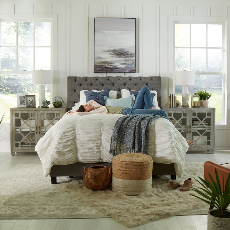 King Size Gray Pillowtop Gel Memory Foam Mattress