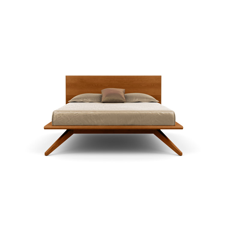 Astrid Queen Platform Bed in Autumn Cherry with Wood Headboard