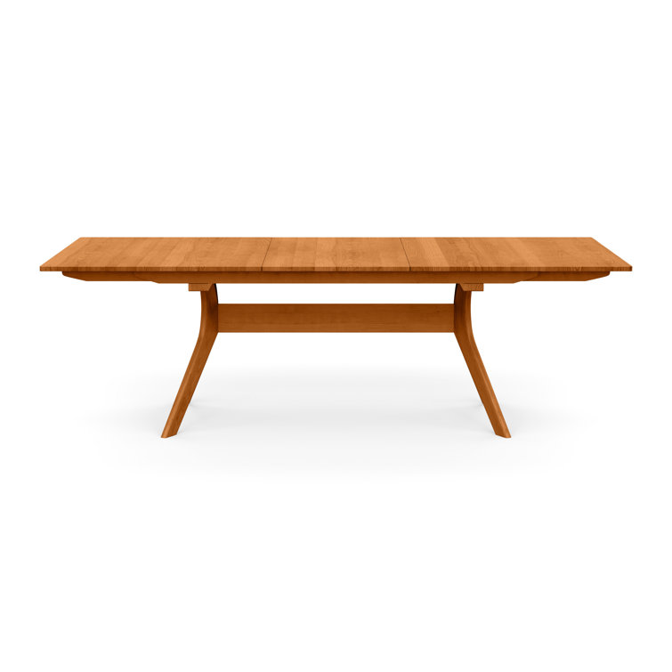 Audrey Natural Cherry Solid Wood Extendable Trestle Dining Table