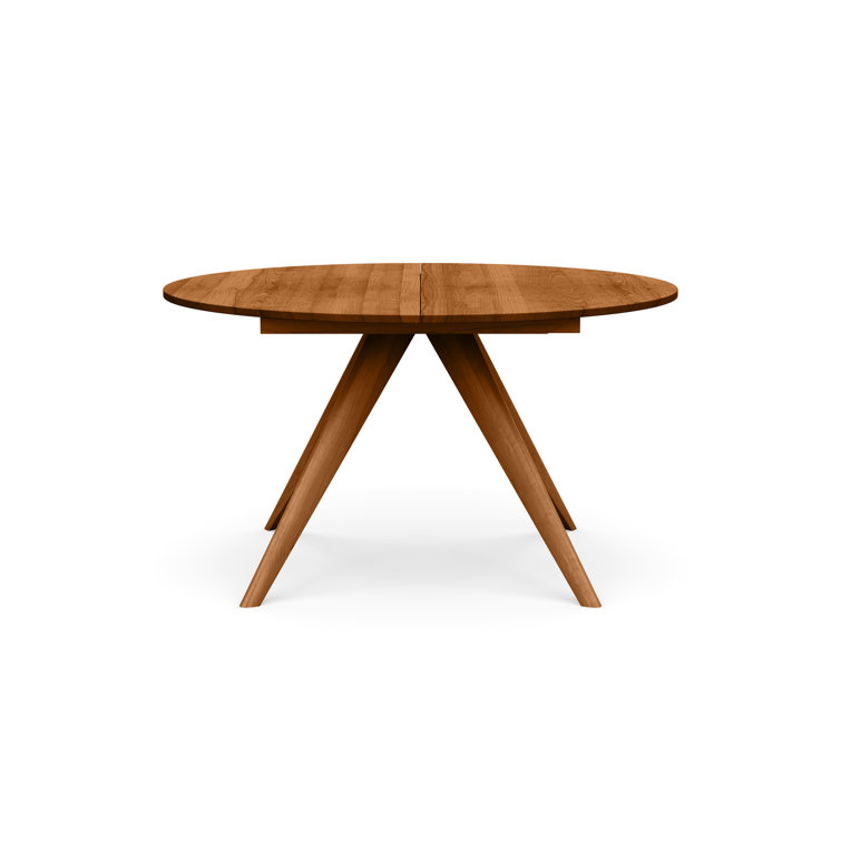 Autumn Cherry Round Extendable Mid-Century Modern Dining Table