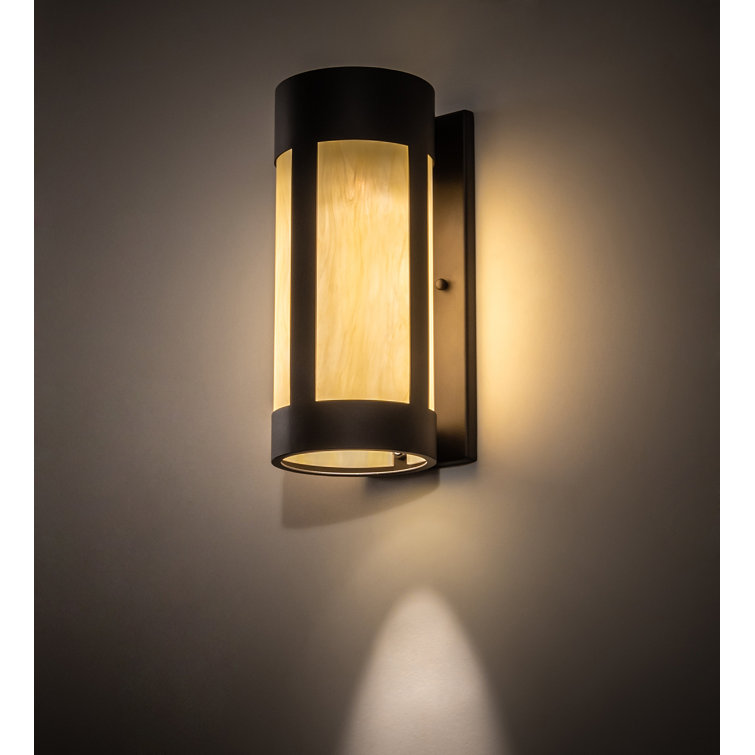 Elegant Oil-Rubbed Bronze Wall Sconce with Beige Acrylic Shade