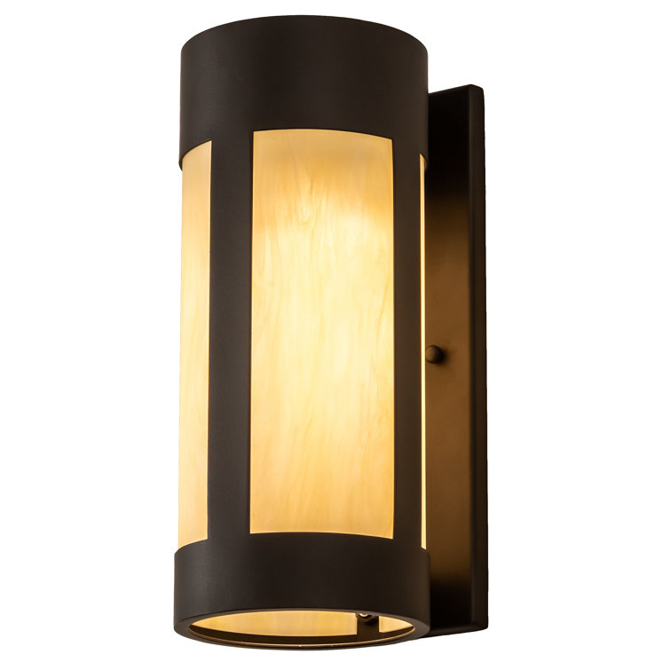 Elegant Oil-Rubbed Bronze Wall Sconce with Beige Acrylic Shade