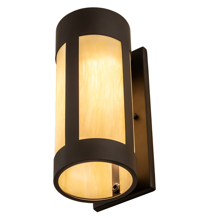 Elegant Oil-Rubbed Bronze Wall Sconce with Beige Acrylic Shade