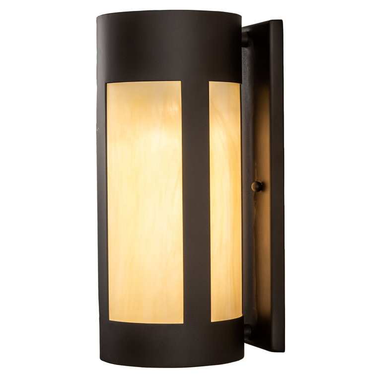 Elegant Oil-Rubbed Bronze Wall Sconce with Beige Acrylic Shade
