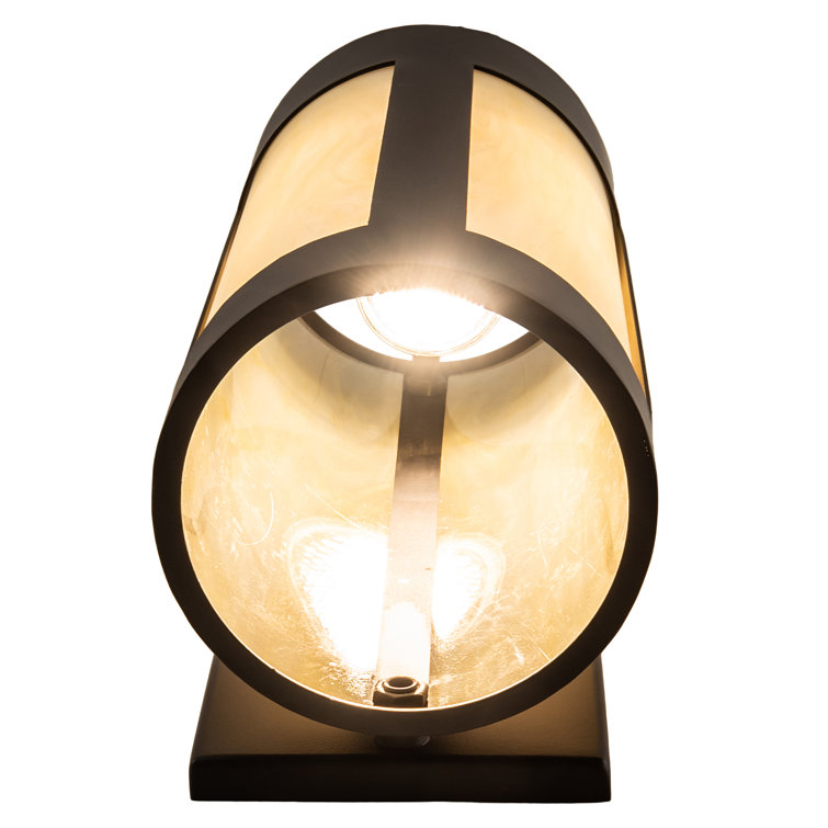Elegant Oil-Rubbed Bronze Wall Sconce with Beige Acrylic Shade