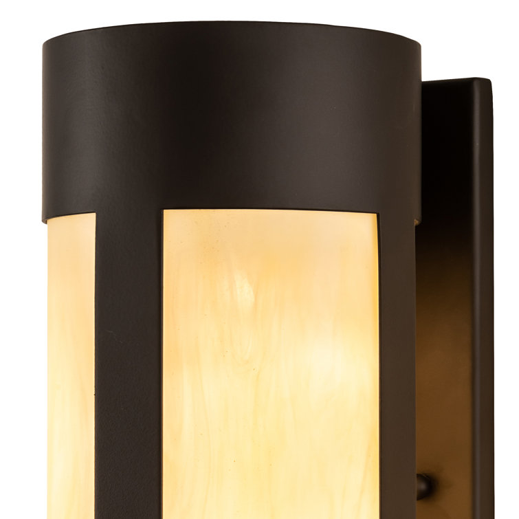 Elegant Oil-Rubbed Bronze Wall Sconce with Beige Acrylic Shade