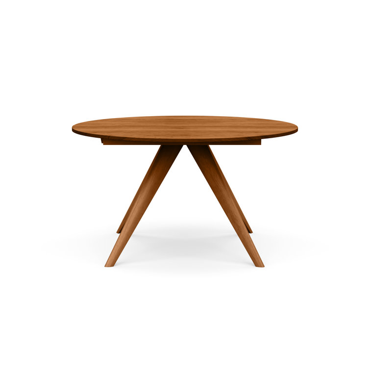 Autumn Cherry Round Extendable Mid-Century Modern Dining Table