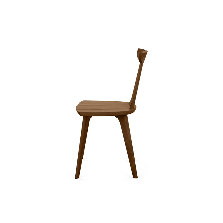 Estelle Walnut Finish Solid Wood Upholstered Side Chair