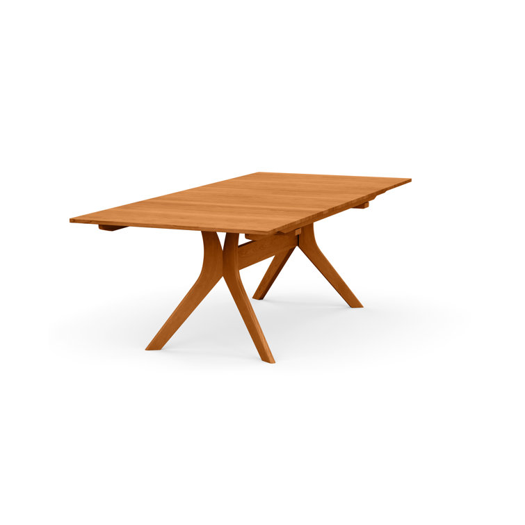 Audrey Natural Cherry Solid Wood Extendable Trestle Dining Table