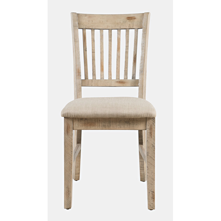 Rustic Shores Cream Upholstered Desk Chair in Weathered Gray