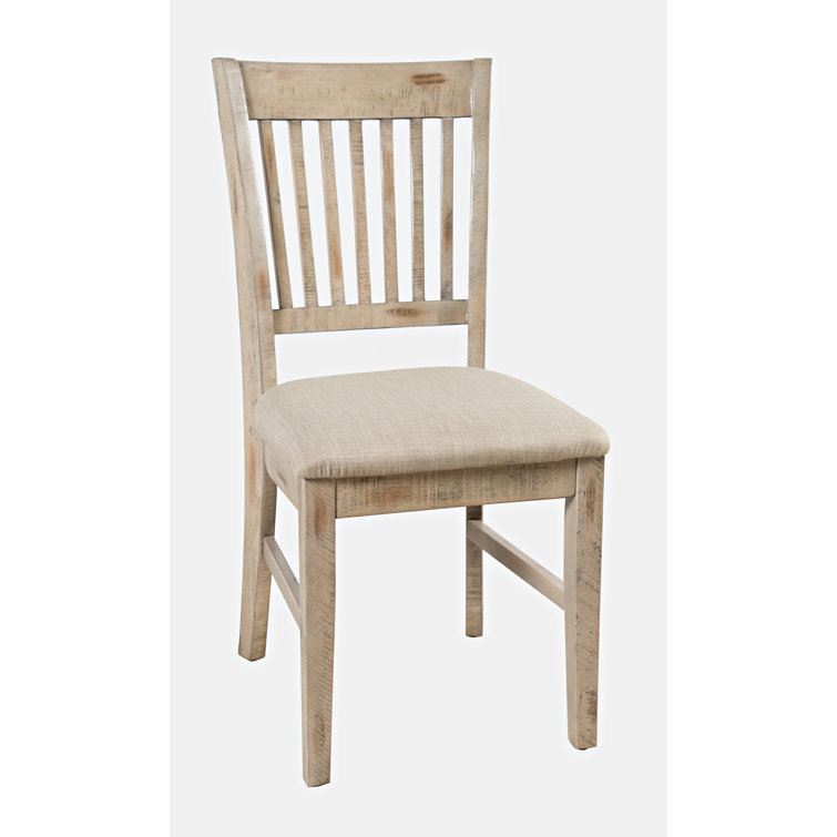 Rustic Shores Cream Upholstered Desk Chair in Weathered Gray