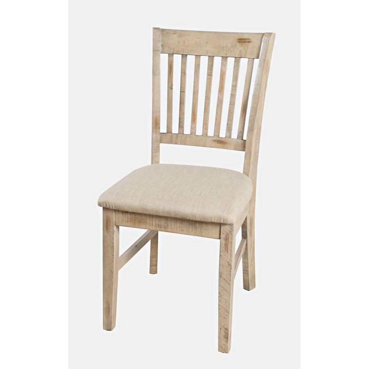 Rustic Shores Cream Upholstered Desk Chair in Weathered Gray