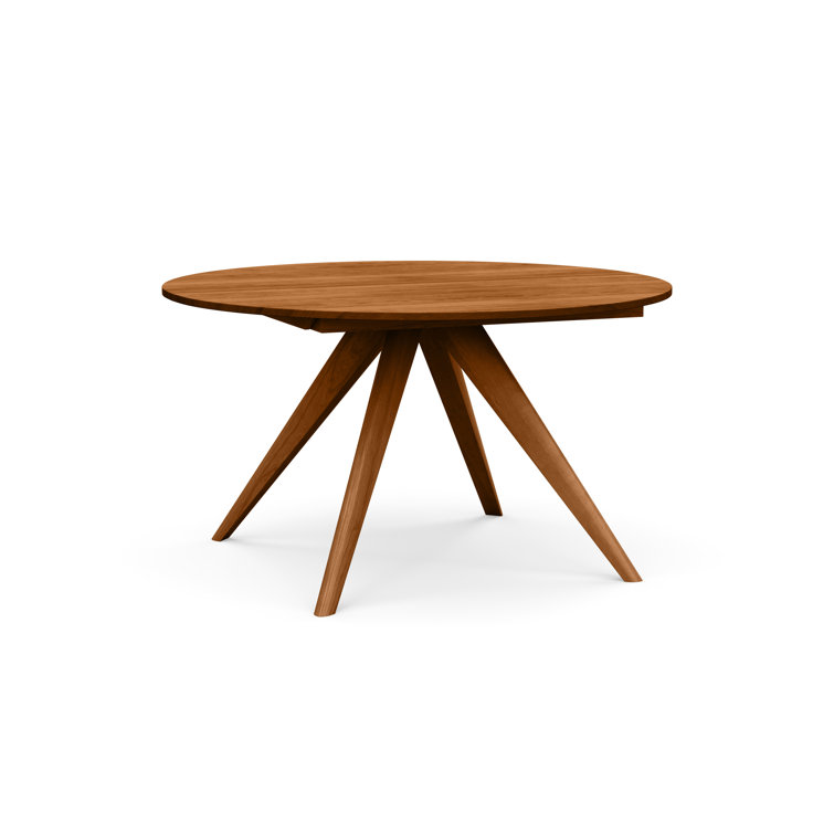 Autumn Cherry Round Extendable Mid-Century Modern Dining Table
