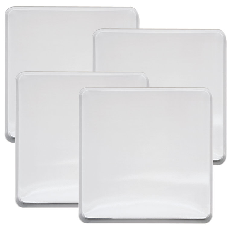 White Square Metal Burner Covers for Electric Cooktop, Set of 4
