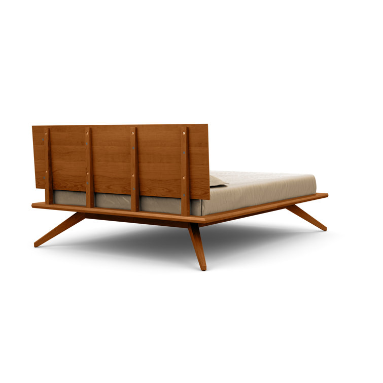 Astrid Queen Platform Bed in Autumn Cherry with Wood Headboard