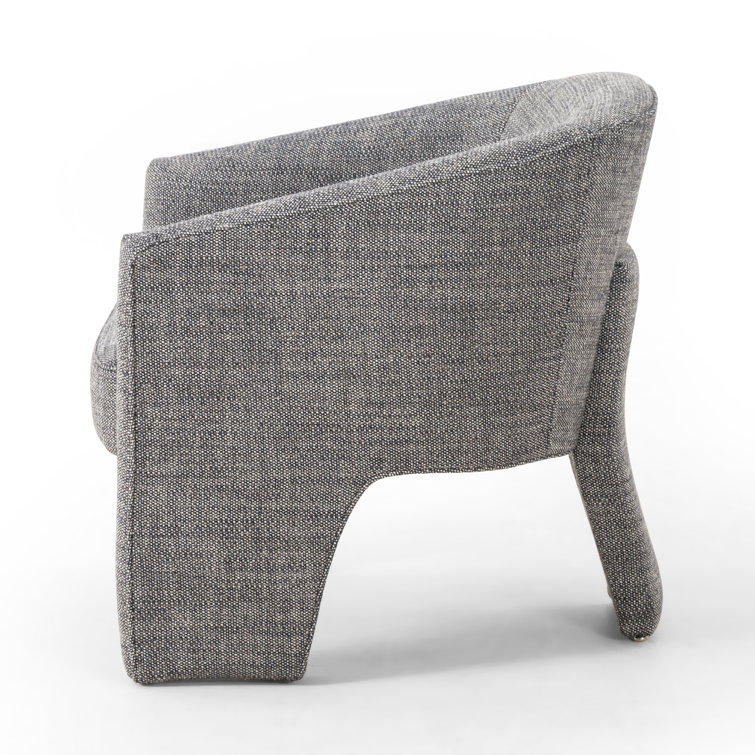 Barron Smoke Leather Barrel Chair with S-Spring Seat