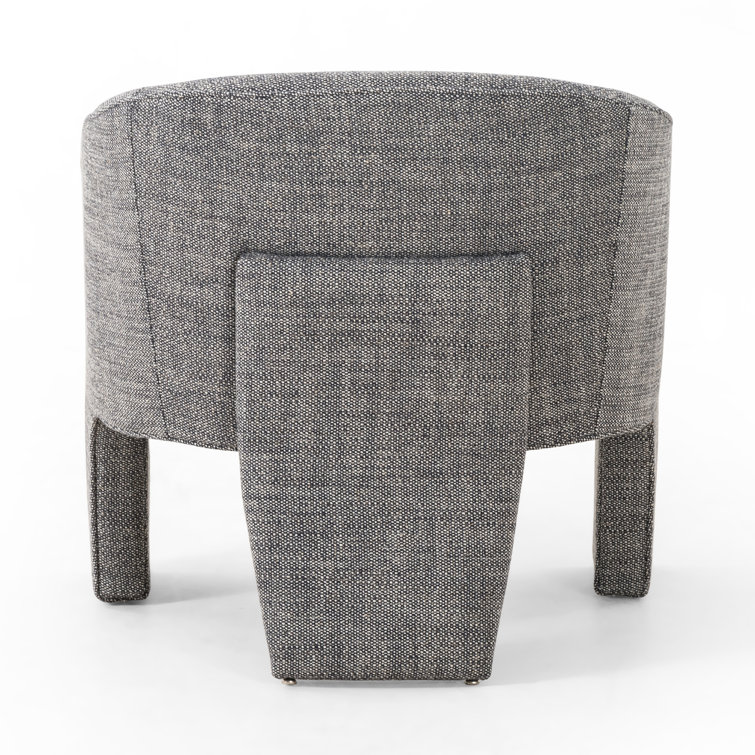 Barron Smoke Leather Barrel Chair with S-Spring Seat